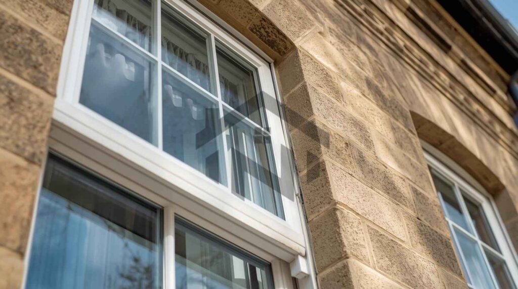 نمای ساختمان مجهز به پنجره دوجداره UPVC نوین‌پلاست
