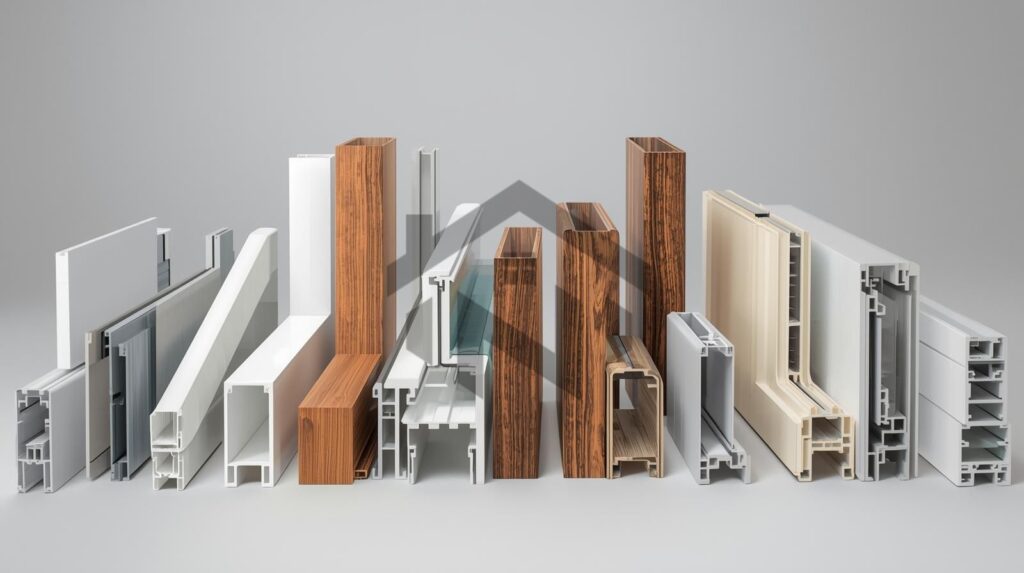 نمونه پروفیل‌های مختلف درب و پنجره UPVC