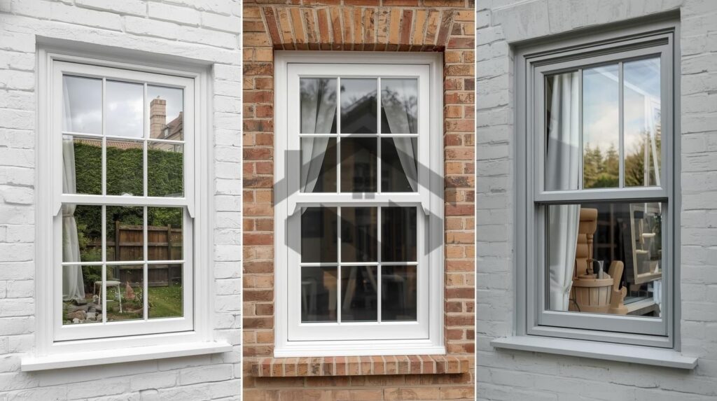 پنجره دوجداره UPVC سفید با قاب مدرن